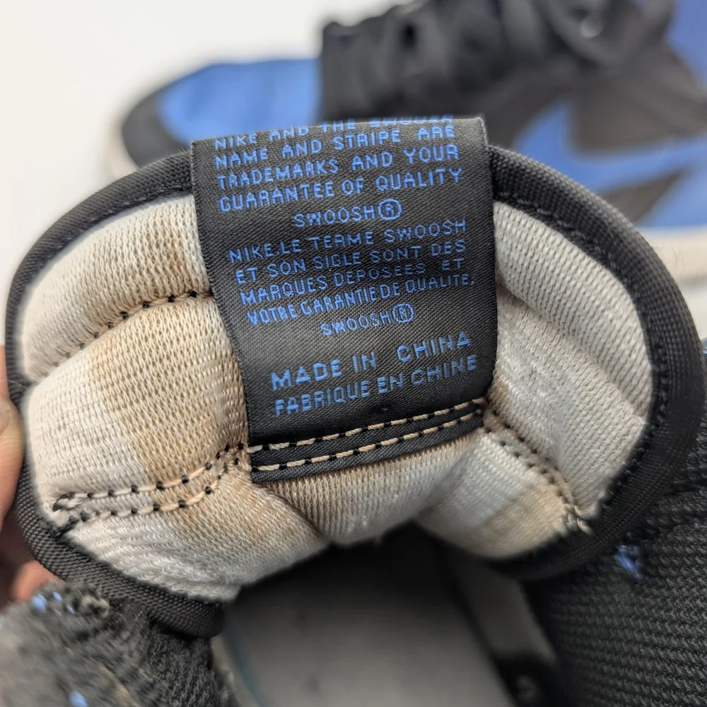 Jordan Men's Black and Blue Sneakers - Picture 6 of 10